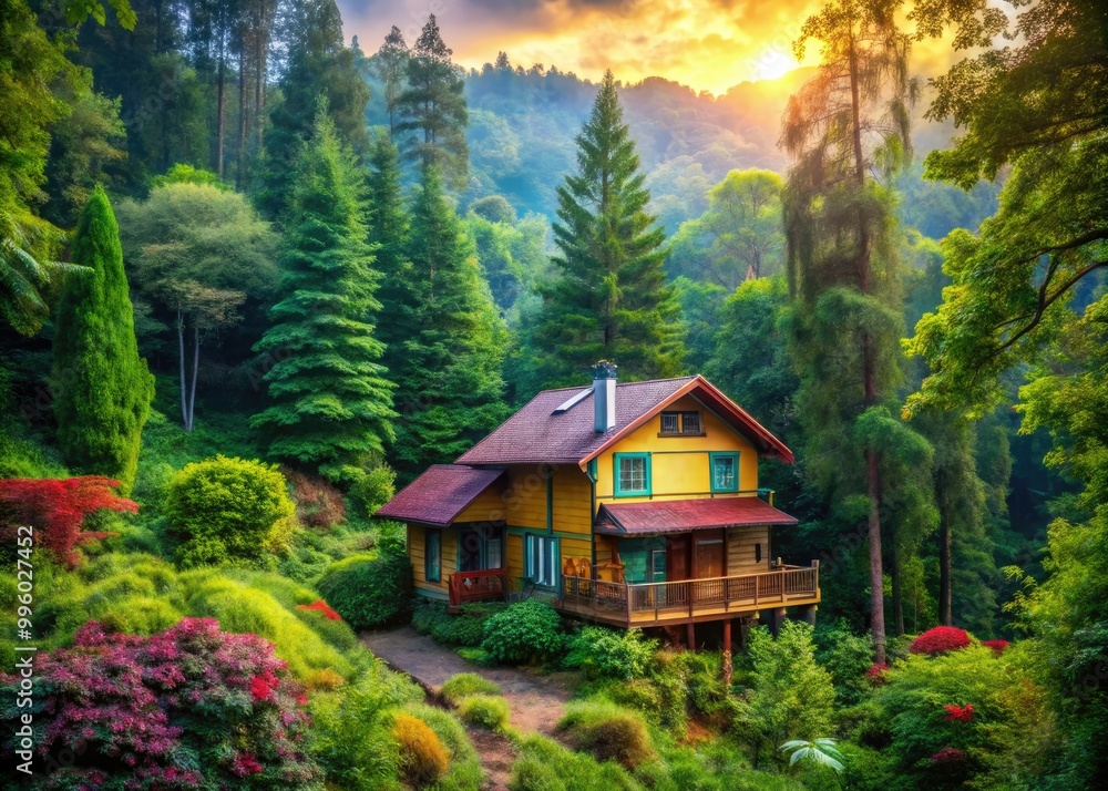 Enchanting home nestled amidst towering trees and vibrant greenery, offering a tranquil escape in nature’s embrace, perfect for those seeking peace and serenity. Enchanting home nestled amidst towering trees and vibrant greenery, offering a tranquil escape in nature’s embrace, perfect for those seeking peace and serenity.