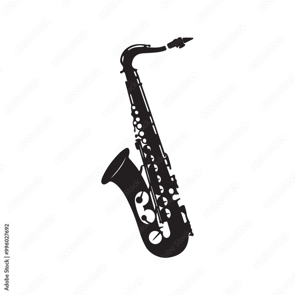 Naklejka premium Minimalistic Saxophone silhouette