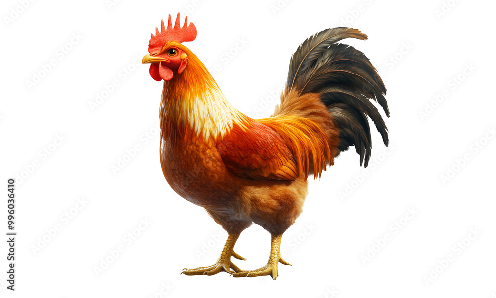 Fototapeta premium Chicken animal farm, Transparent background