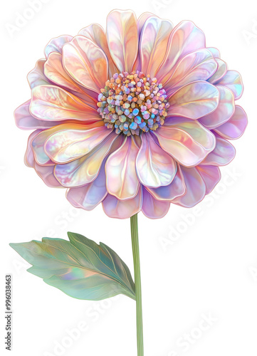 PNG  Zinnia flower illustration digital.