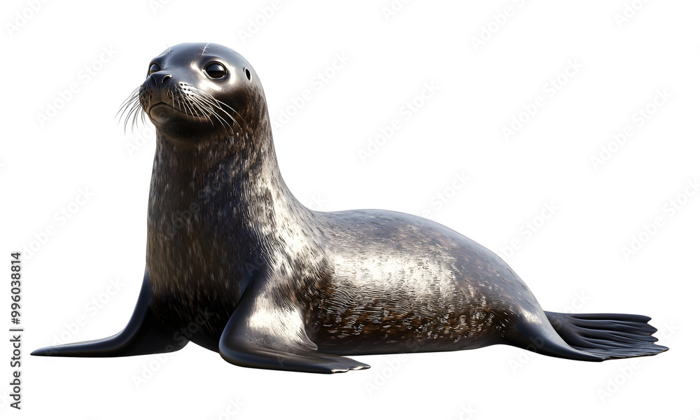 Fototapeta premium Seal animal wildlife zoo safari Africa, Transparent background