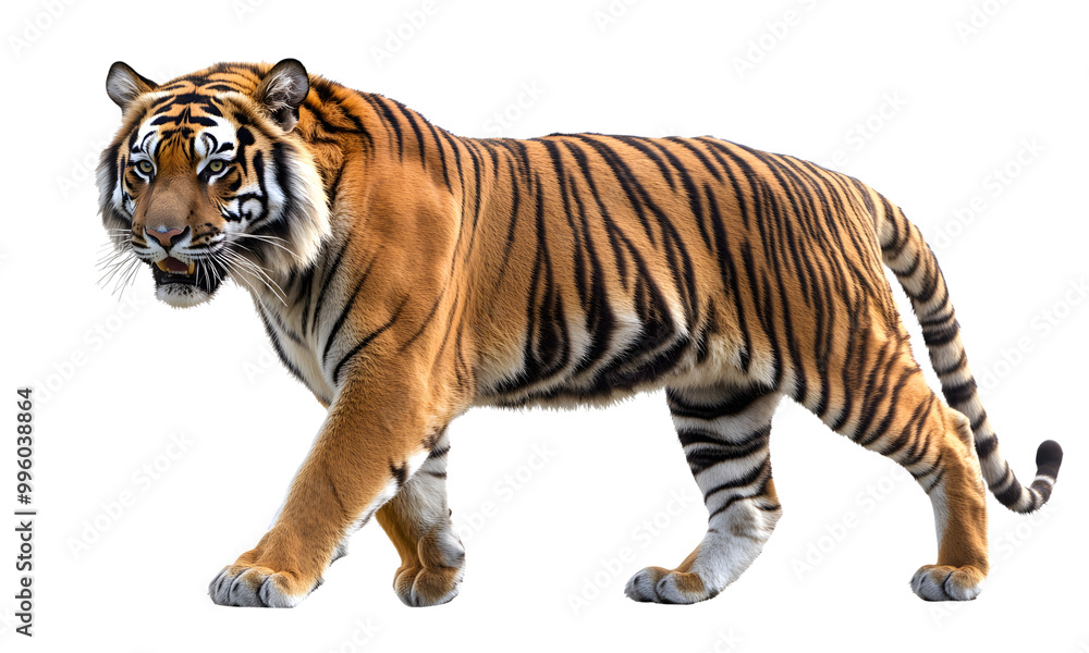 Fototapeta premium Tiger animal wildlife zoo safari Africa, Transparent background