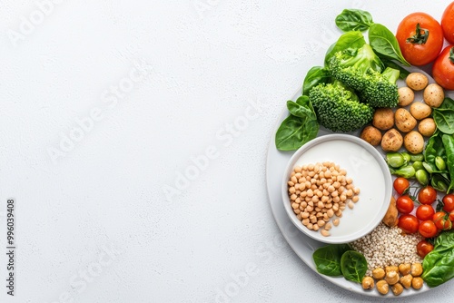 Wallpaper Mural Fresh vegetables and legumes on a white background, healthy eating concept. Torontodigital.ca