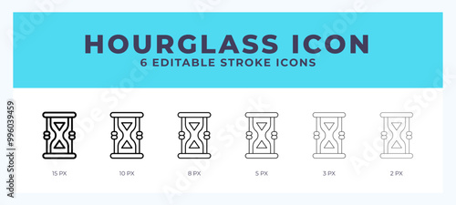 Hourglass icon vector illustration. With editable stroke for web. App and more.