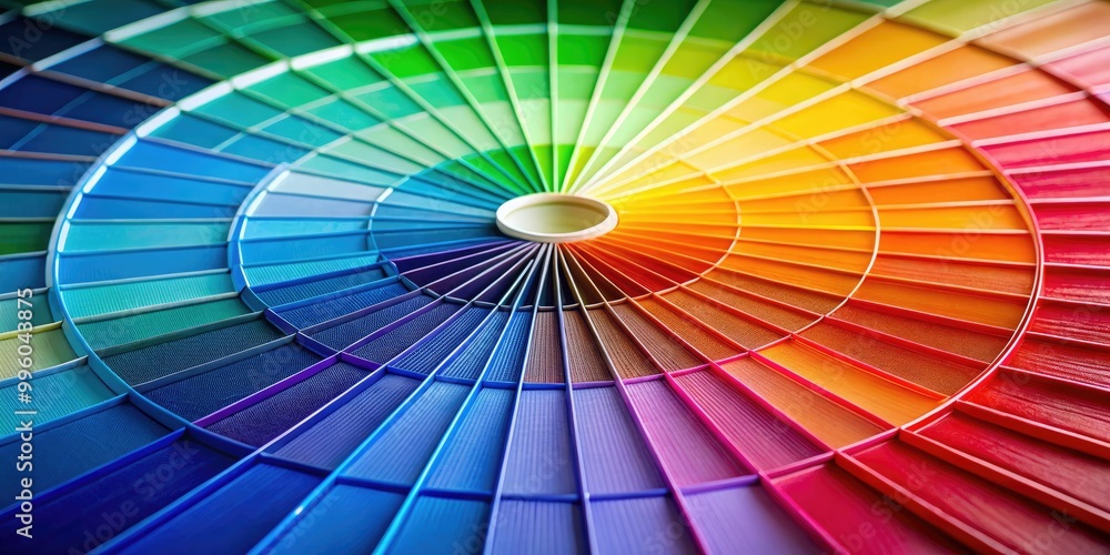 Obraz premium A dynamic color wheel showcasing a rich variety of hues, perfect for inspiring creativity and educating individuals in art and design principles.