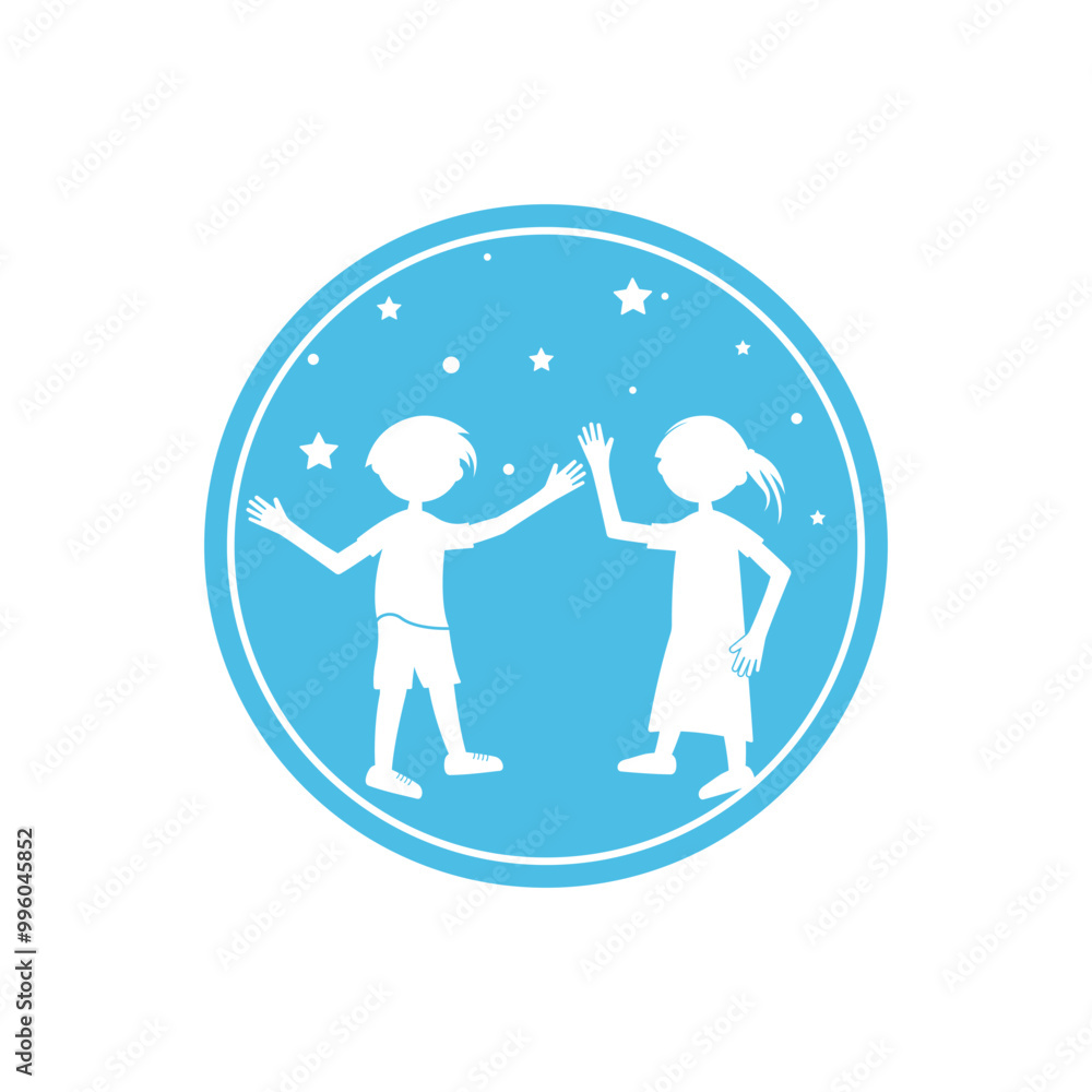 kids play and community logo concept vector kids play and community logo concept vector