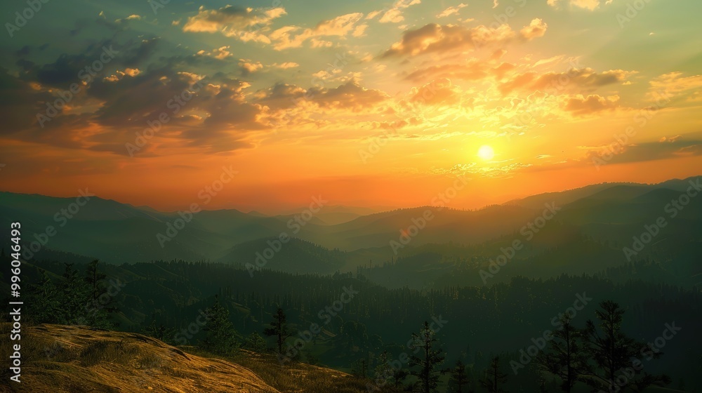 Majestic Sky over Wilderness at Sunset: A Spectacular Natural Scenery. Witness the Beauty and Serenity. Majestic Sky over Wilderness at Sunset: A Spectacular Natural Scenery. Witness the Beauty and Serenity.
