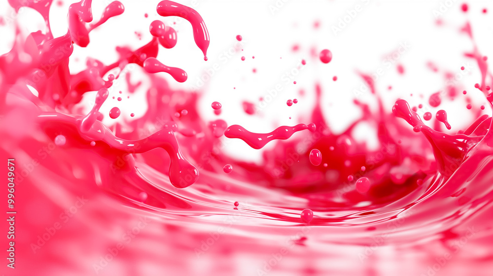 Bright red liquid splashes energetically against a white backdrop, showcasing vibrant movement and energy. The fluid dynamics create an engaging visual experience Bright red liquid splashes energetically against a white backdrop, showcasing vibrant movement and energy. The fluid dynamics create an engaging visual experience