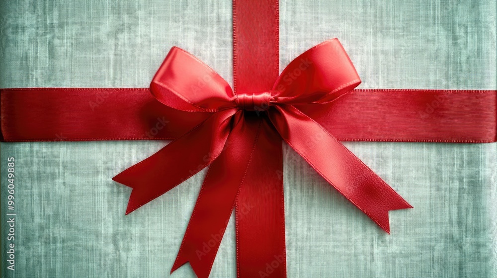 A red ribbon tied in a perfect bow on a gift box, symbolizing love, care, and attention to detail A red ribbon tied in a perfect bow on a gift box, symbolizing love, care, and attention to detail