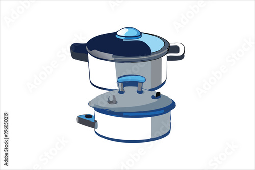 Modern Pressure cooker vector art illustration  photo