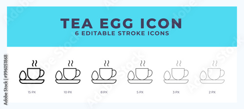 Tea egg line icon. For web. And mobile app. Vector illustration.