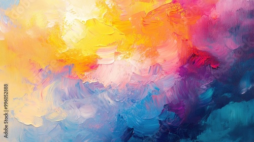 Abstract oil painting featuring a colorful background with impressionist elements A modern surrealist design suitable for wall decor Hand drawn textured template