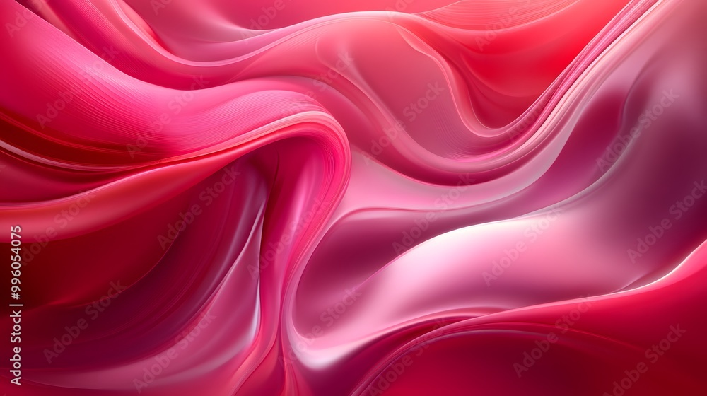Obraz premium A beautiful abstract background of smooth lines in shades of red and pink, creating an elegant and stylish wallpaper for your design projects