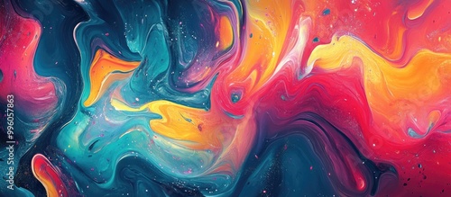 Vibrant abstract background featuring dynamic colors and chaotic elements A psychedelic visual that embodies surreal artistic expression