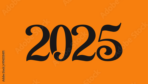 modern stylish text design 2025 Happy New Year 2025 text design. 2025 new year with wishes. Happy New Year  with classic font and golden text with black background, marketing, designing, 2025