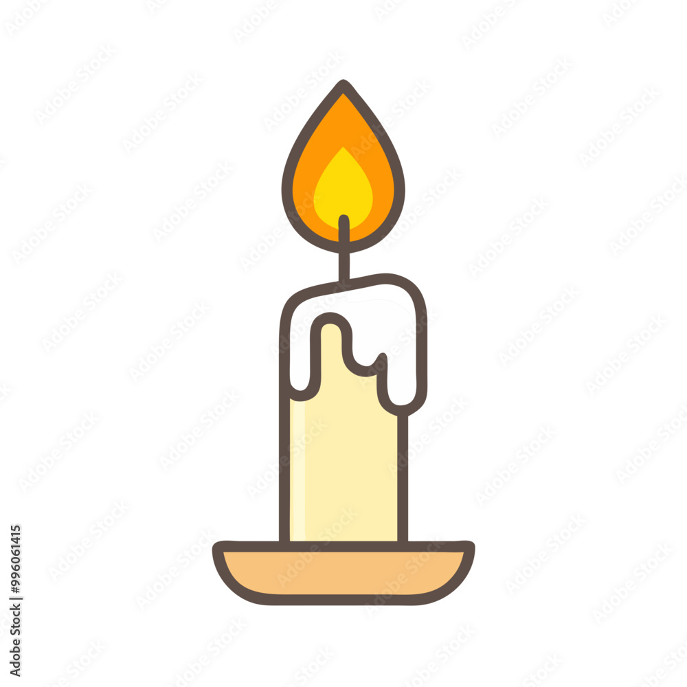 Obraz premium Burning Candle Icon