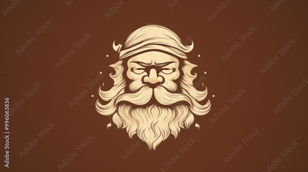 Illustration of Santa Claus face on a brown background Illustration of Santa Claus face on a brown background