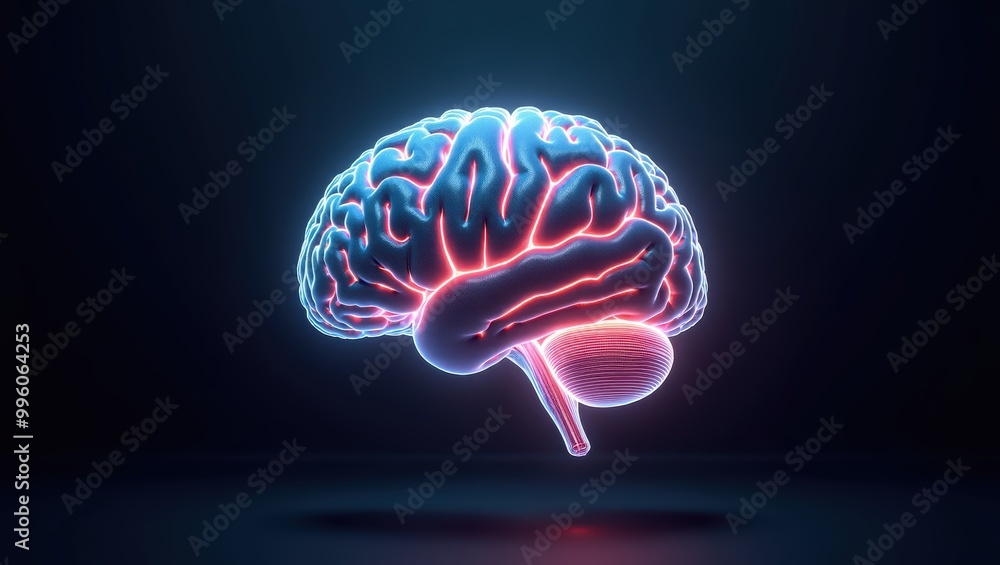 Glowing Human Brain Anatomy D Render Glowing Human Brain Anatomy D Render