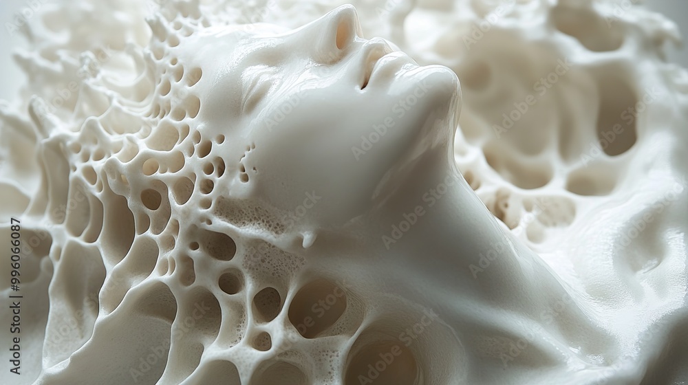 Abstract Sculpture of a Face in White Abstract Sculpture of a Face in White