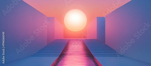 Pathway to a dream Spatial geometry Surrealistic concept Abstract backdrop