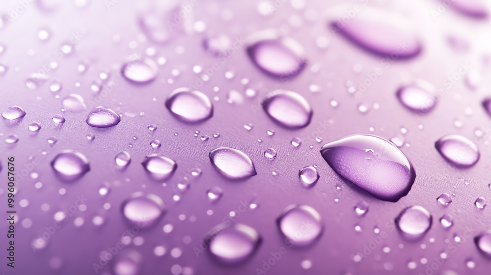 Water droplets on a purple surface. Water droplets on a purple surface.