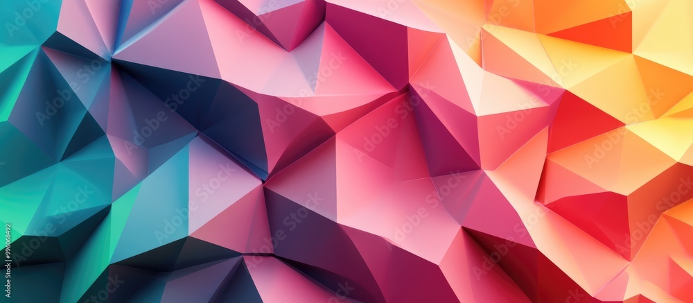 Low poly abstract geometric background rendered in 3D featuring a contemporary gradient color scheme and textured surface Low poly abstract geometric background rendered in 3D featuring a contemporary gradient color scheme and textured surface