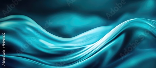 Wallpaper Mural Abstract blurred design featuring wavy curves in a turquoise color palette Torontodigital.ca