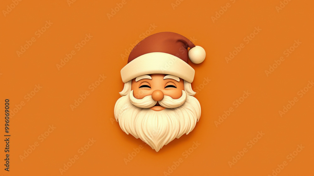 Illustration of Santa Claus face on a light orange background Illustration of Santa Claus face on a light orange background