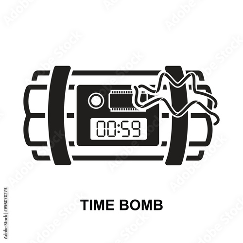 Time bomb icon. TNT time bomb isolated on background vector illustration