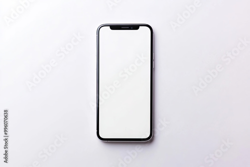 White blank screen iPhone mockup on a white background. Created with Ai
