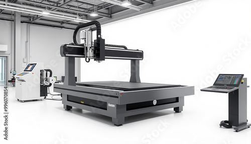 CNC machine white background 