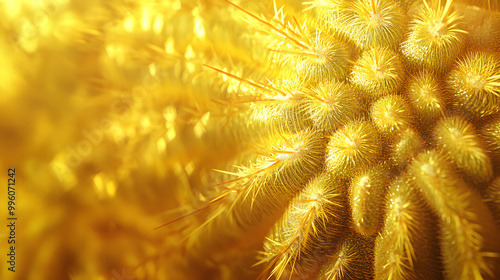 Hyper-Realistic Golden Barrel Cactus photo