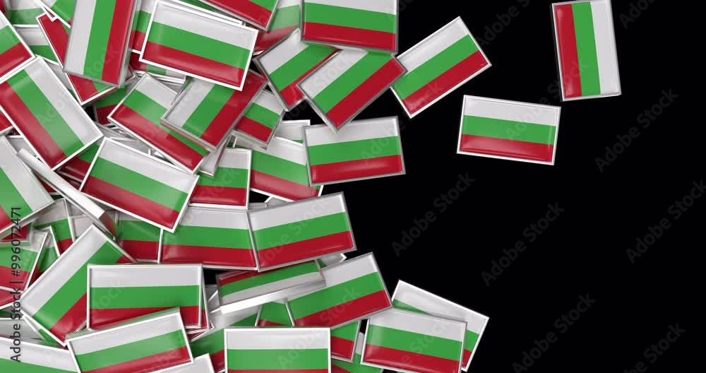 3d animated Bulgaria flag badge transitions on a transparent alpha channel 3d animated Bulgaria flag badge transitions on a transparent alpha channel
