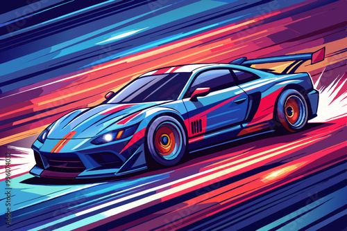 racing car in motion