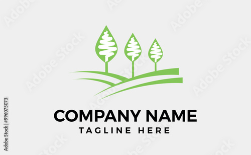 Nature agriculture field logo branding design, editable design and vector illustration.