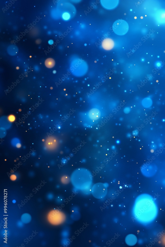 Abstract Background with Blue Bokeh Lights, Glitter and Defocused Particles on Black Background Abstract Background with Blue Bokeh Lights, Glitter and Defocused Particles on Black Background