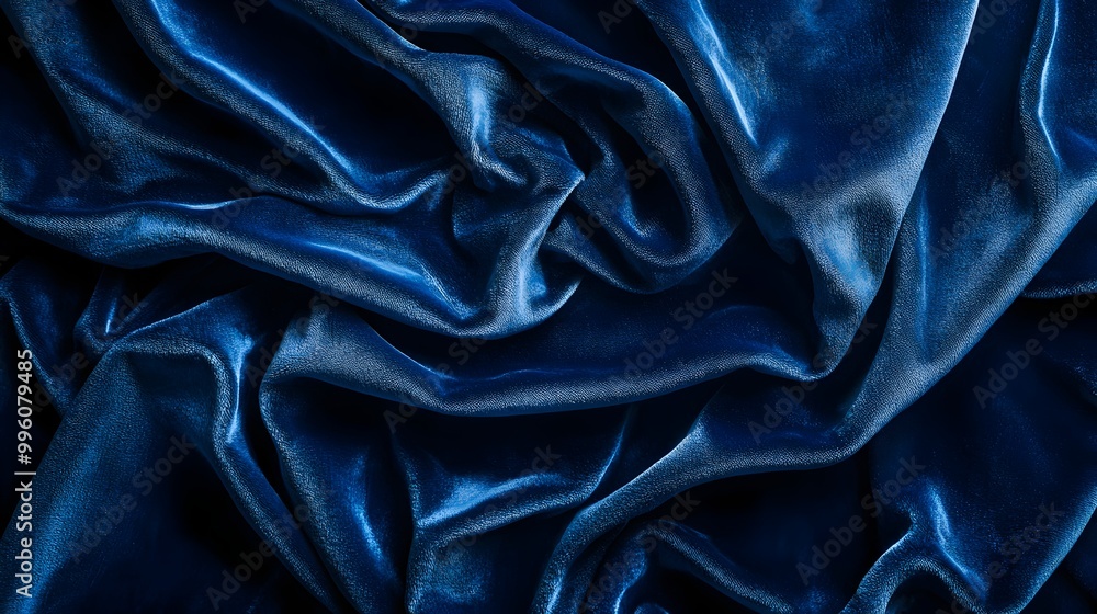Luxurious Deep Blue Velvet Texture with Soft Lighting and Copy Space Luxurious Deep Blue Velvet Texture with Soft Lighting and Copy Space