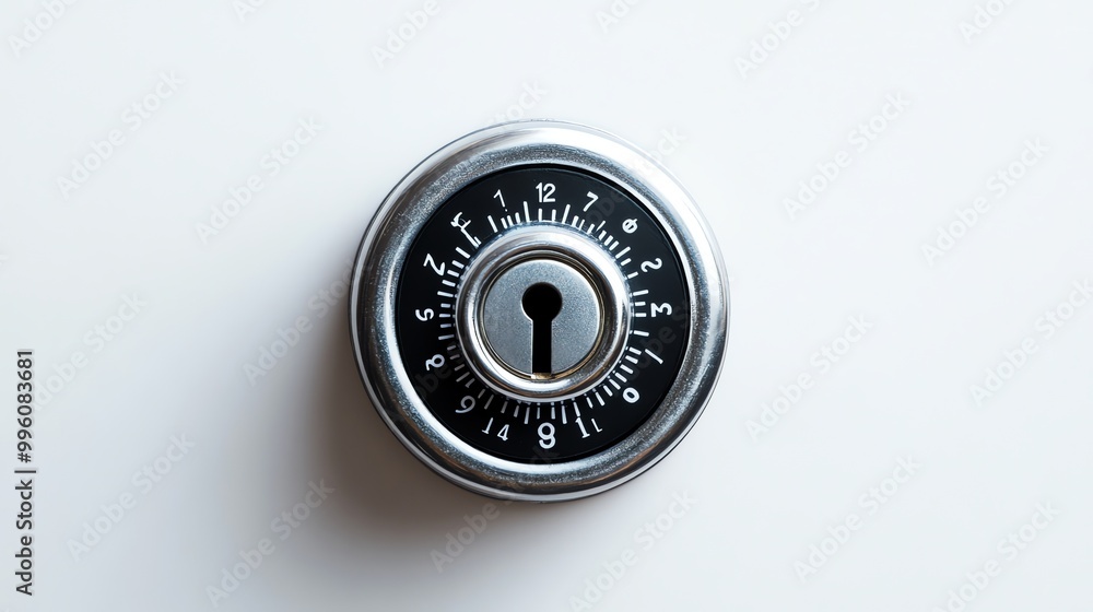 A combination lock with numbers 1 through 12. A combination lock with numbers 1 through 12.