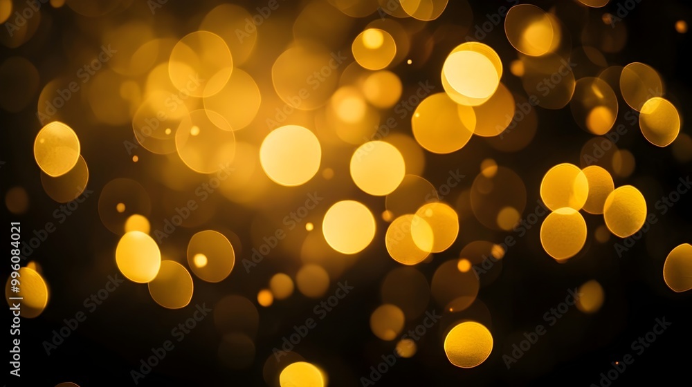 Subtle Golden Bokeh Lights Against a Dark Backdrop for Elegant Copy Space Subtle Golden Bokeh Lights Against a Dark Backdrop for Elegant Copy Space