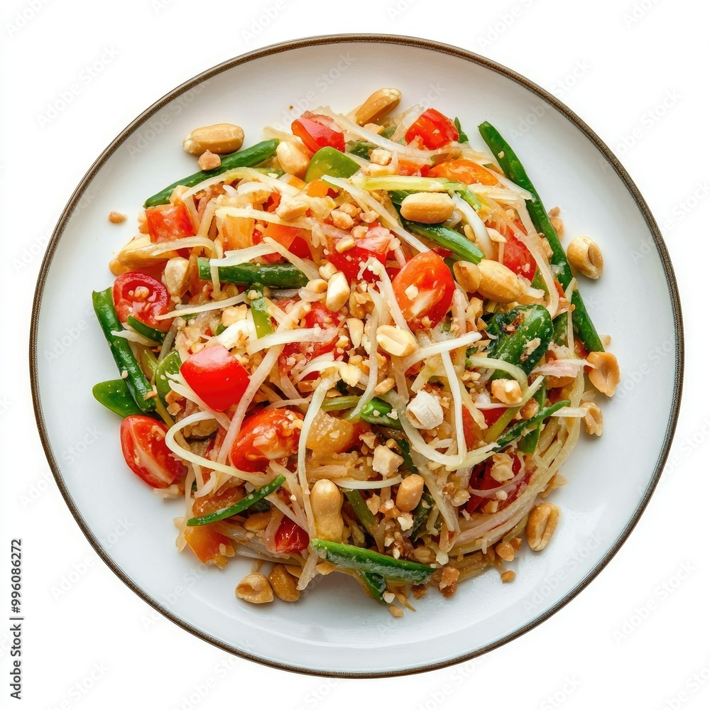 Refreshing Spicy Papaya Salad with Fresh Ingredients Refreshing Spicy Papaya Salad with Fresh Ingredients