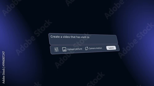AI Text-to-Video Generator Prompt with text on Black Background