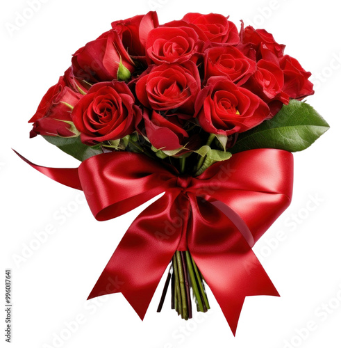 PNG  Elegant red rose bouquet gift