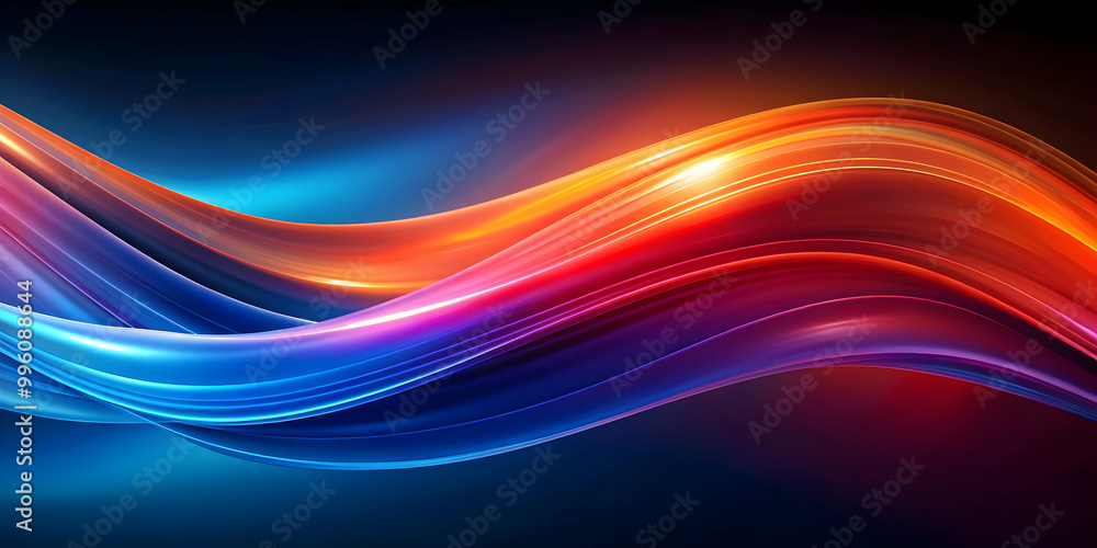 Abstract futuristic background with blue, orange, violet, and red wave shapes representing motion waves , abstract, futuristic, background Abstract futuristic background with blue, orange, violet, and red wave shapes representing motion waves , abstract, futuristic, background