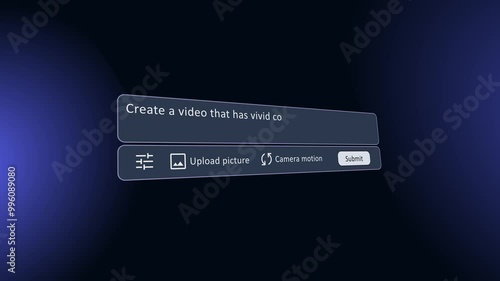 AI Text-to-Video Generator Prompt with text on Black Background