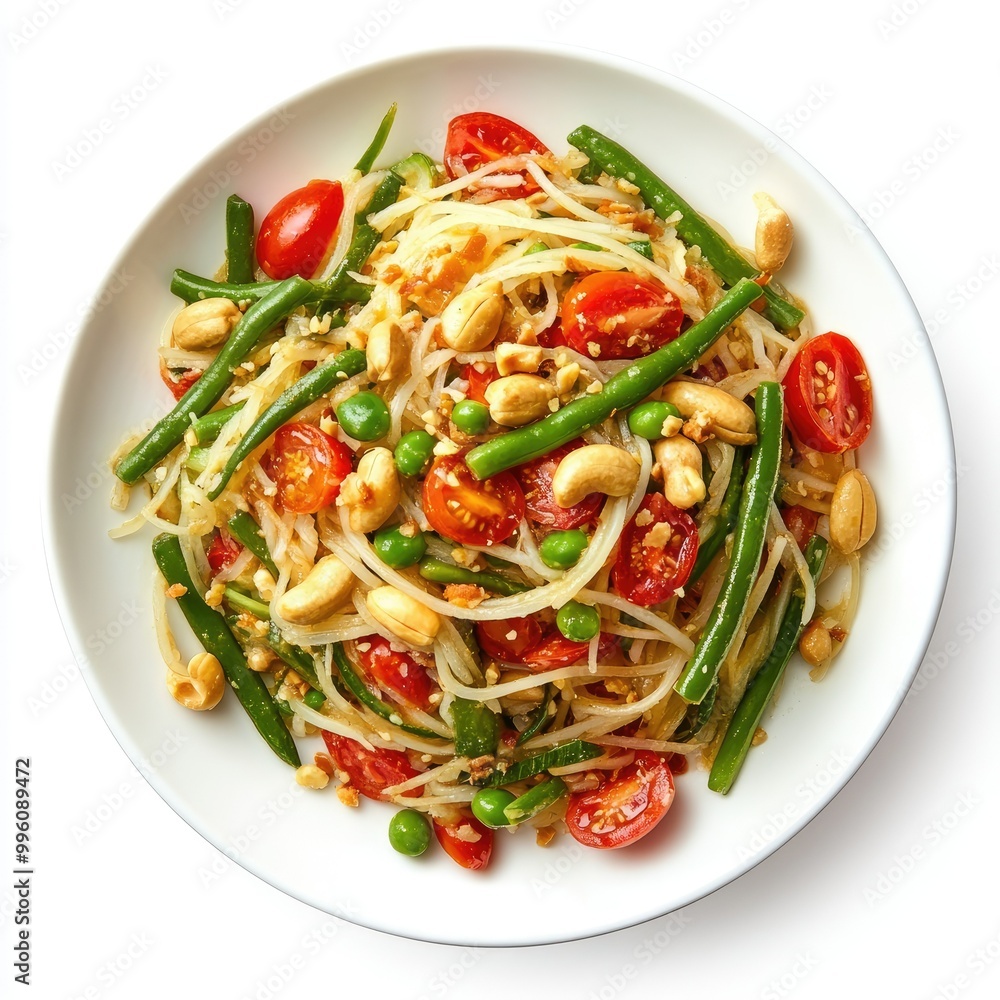 Refreshing Spicy Papaya Salad with Fresh Ingredients Refreshing Spicy Papaya Salad with Fresh Ingredients