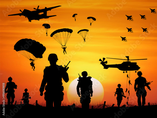 Vector of an army in war simulation