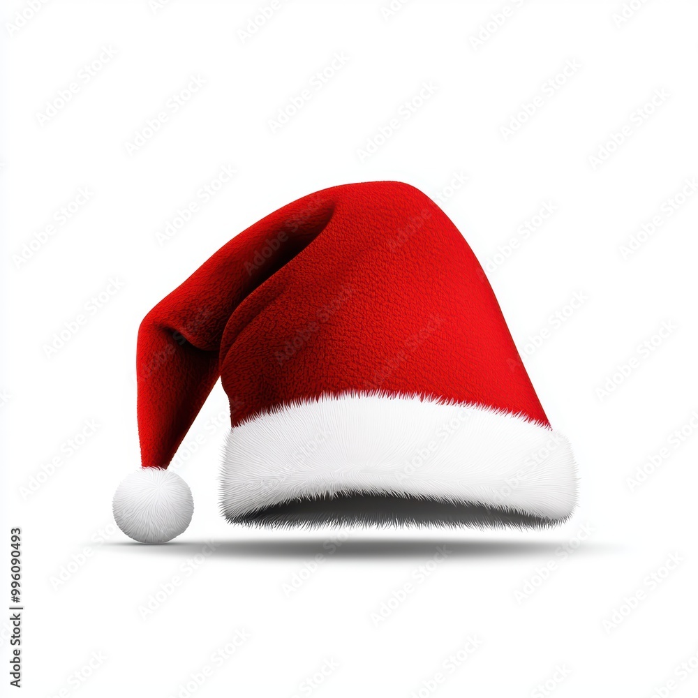 Red Christmas Hat on White Background Red Christmas Hat on White Background