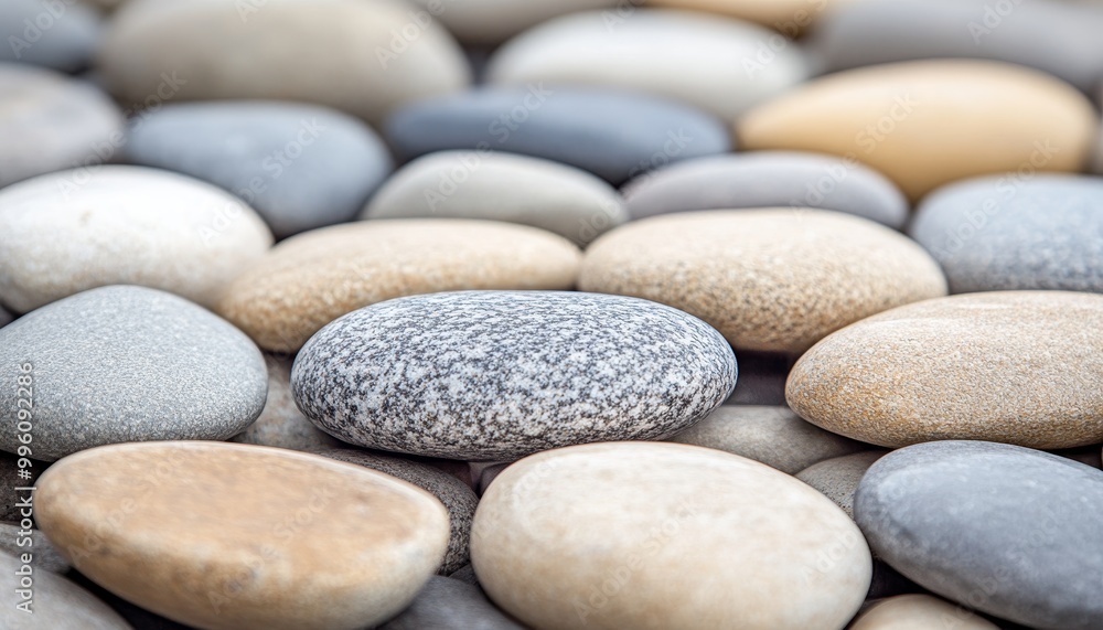 Smooth, Polished Pebbles Natural Stone Background. Abstract Pattern with Round Stones, Texture. Smooth, Polished Pebbles Natural Stone Background. Abstract Pattern with Round Stones, Texture.