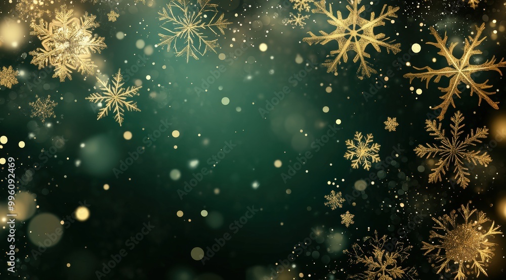 Fototapeta premium Evergreen branches with bright red berries, pinecones, and scattered snowflakes on a dark background, creating a festive and contrasting holiday mood 