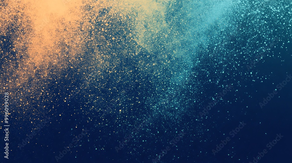 Abstract blue and orange powder explosion on a dark background. Abstract blue and orange powder explosion on a dark background.